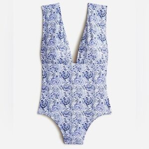 J Crew Dandelion Swirl V-neck Swimsuit